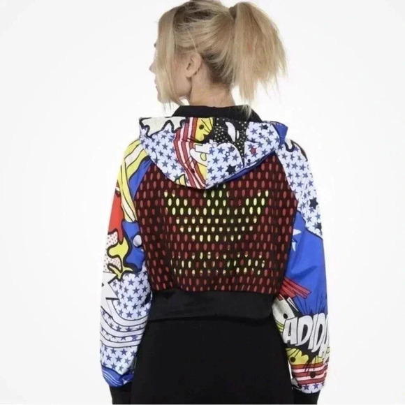 Adidas x Rita Ora collector multicolored  trendy athleisure casual crop hoodie S - Picture 5 of 5